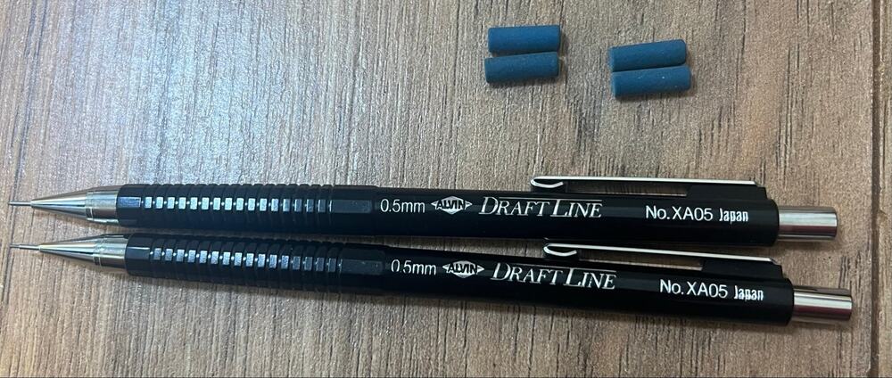 Vintage Alvin Draft Line XA05 0.5mm Mechanical Pencils Japan Tested Lot 2